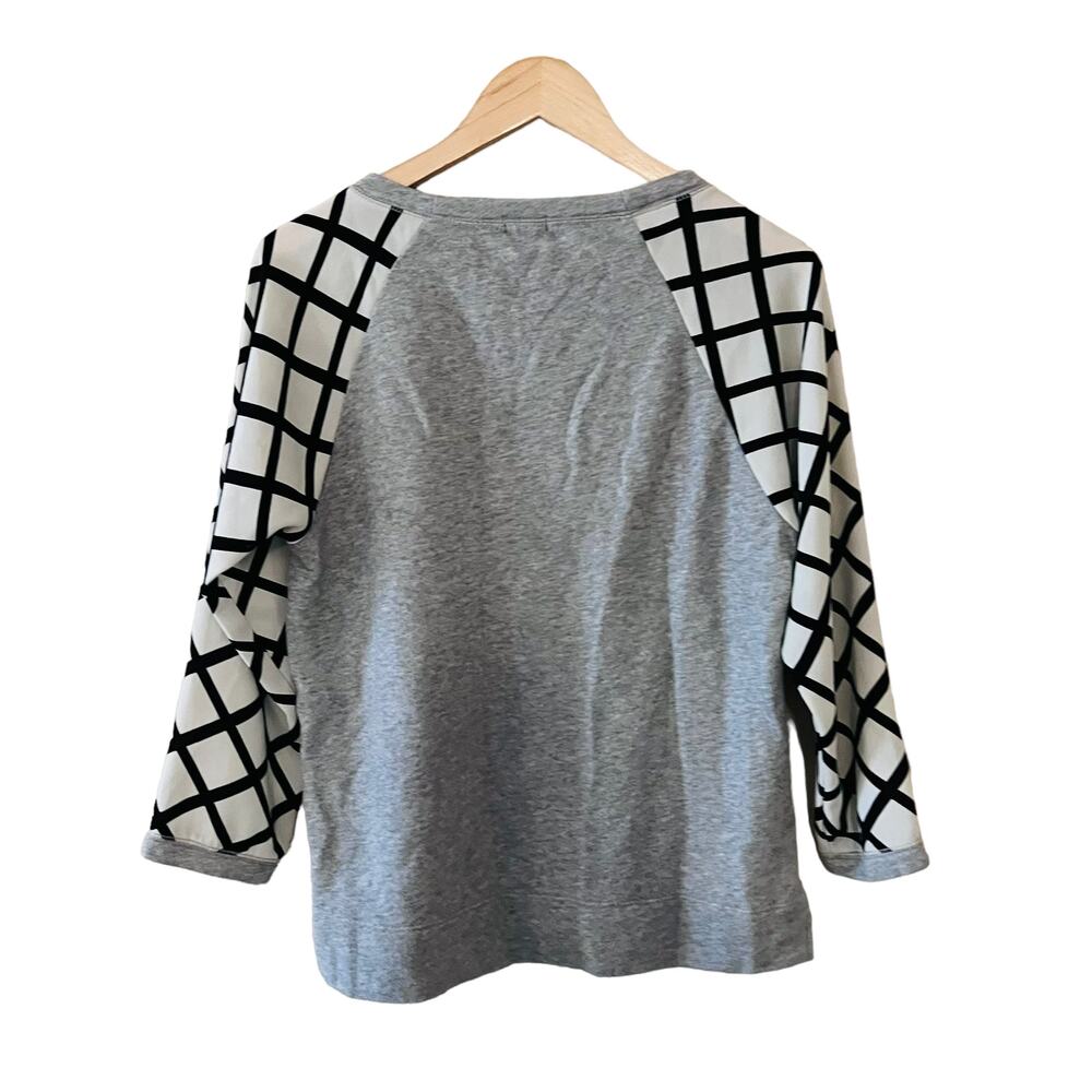 J. Crew Crew Neck Printed Sleeve Sweater Size Medium - Picture 2 of 6